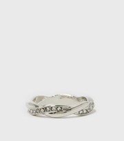 New Look Silver Diamante Twist Ring